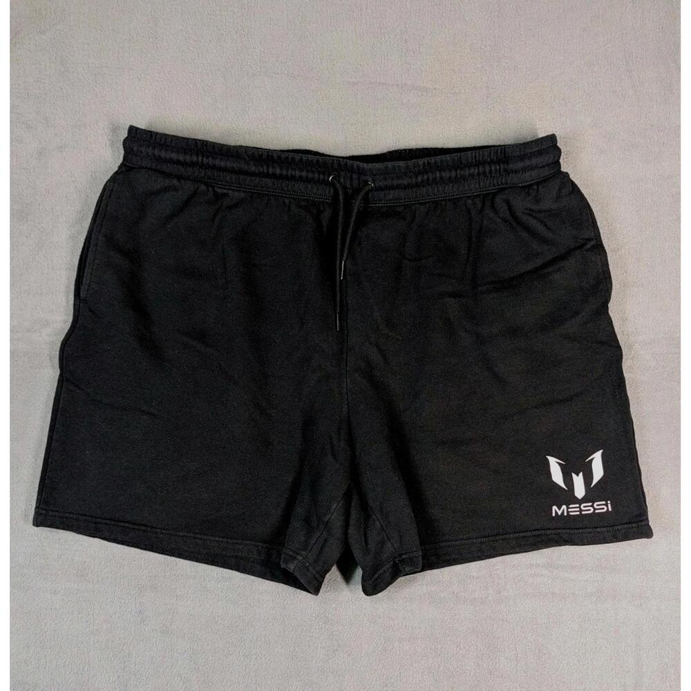 Messi Mens 3XL Black Athletic Shorts Soccer Training Gym Casual Activewear